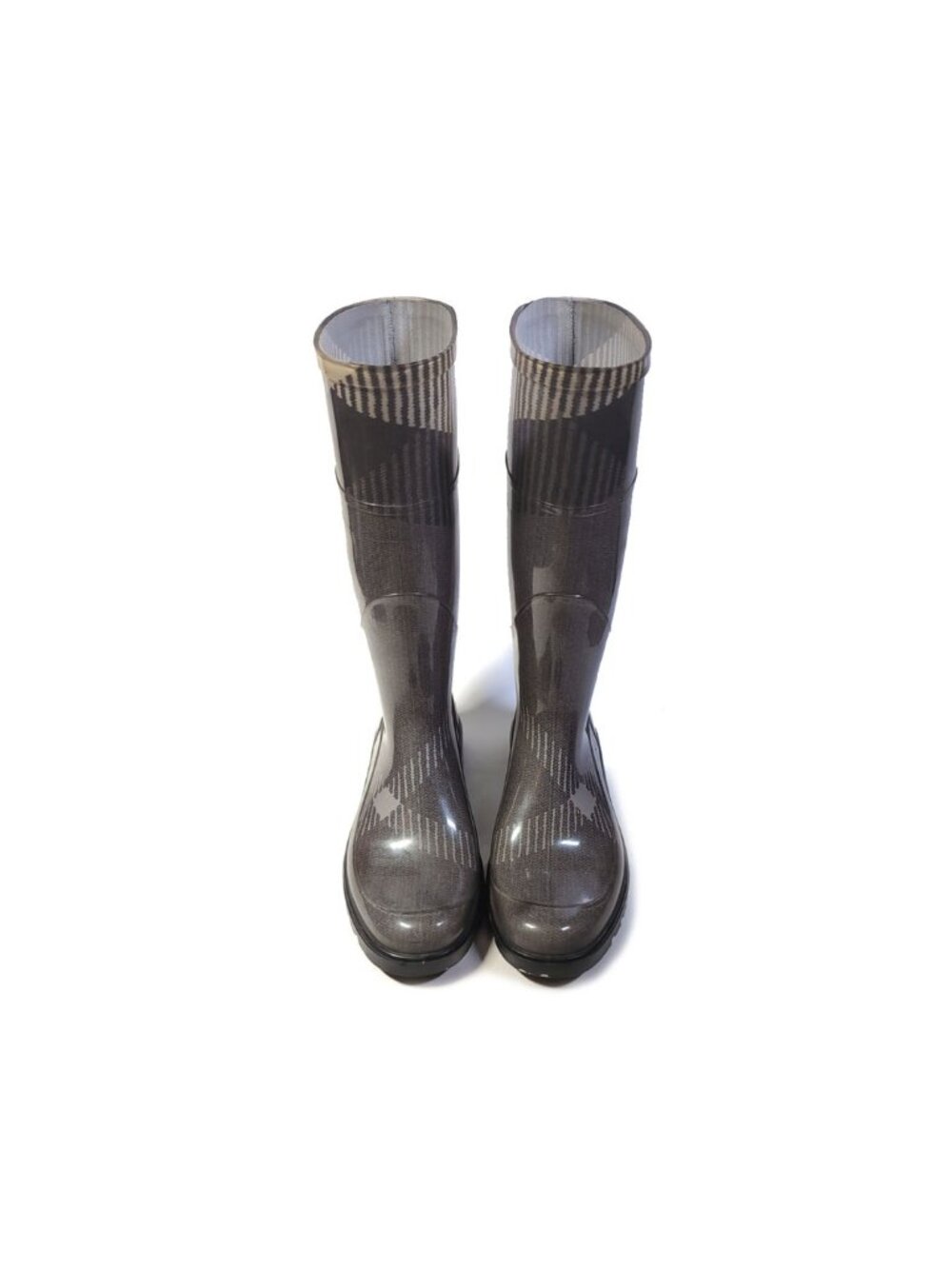 BURBERRY Wellies Smoke Check Festival Rubber Boots Waterproof Rainboots Size 5 - Picture 3 of 9